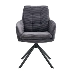 Armstoel Heleen Grijs Ribstof – Set van 2^Huisenthuis New