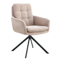 Armstoel Heleen Zand Ribstof – Set van 2^Huisenthuis Hot