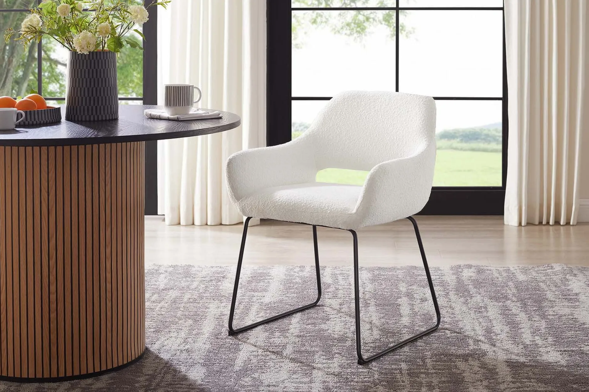 Armstoel Hilton Wit Bouclé^Huisenthuis Outlet