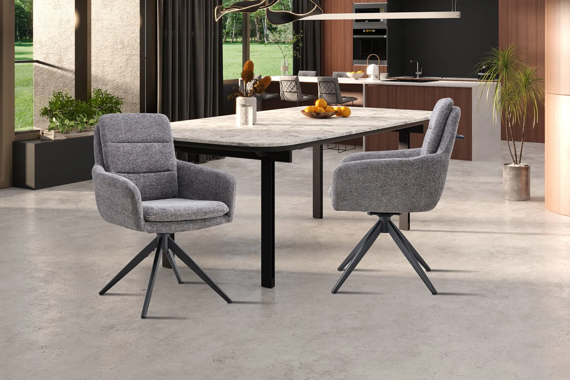 Armstoel Irma Donkergrijs – Set van 2^Huisenthuis Clearance