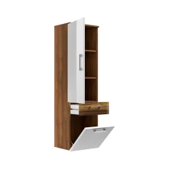 Badkamer kolomkast Ilse Walnoot Wit^Huisenthuis Discount