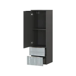 Badkamer Kolomkast Philip Grafiet-Zilver 111 cm^Huisenthuis New