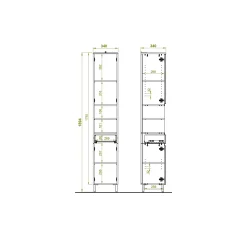 Badkamer Kolomkast Samos Eiken 190 cm^Huisenthuis Best