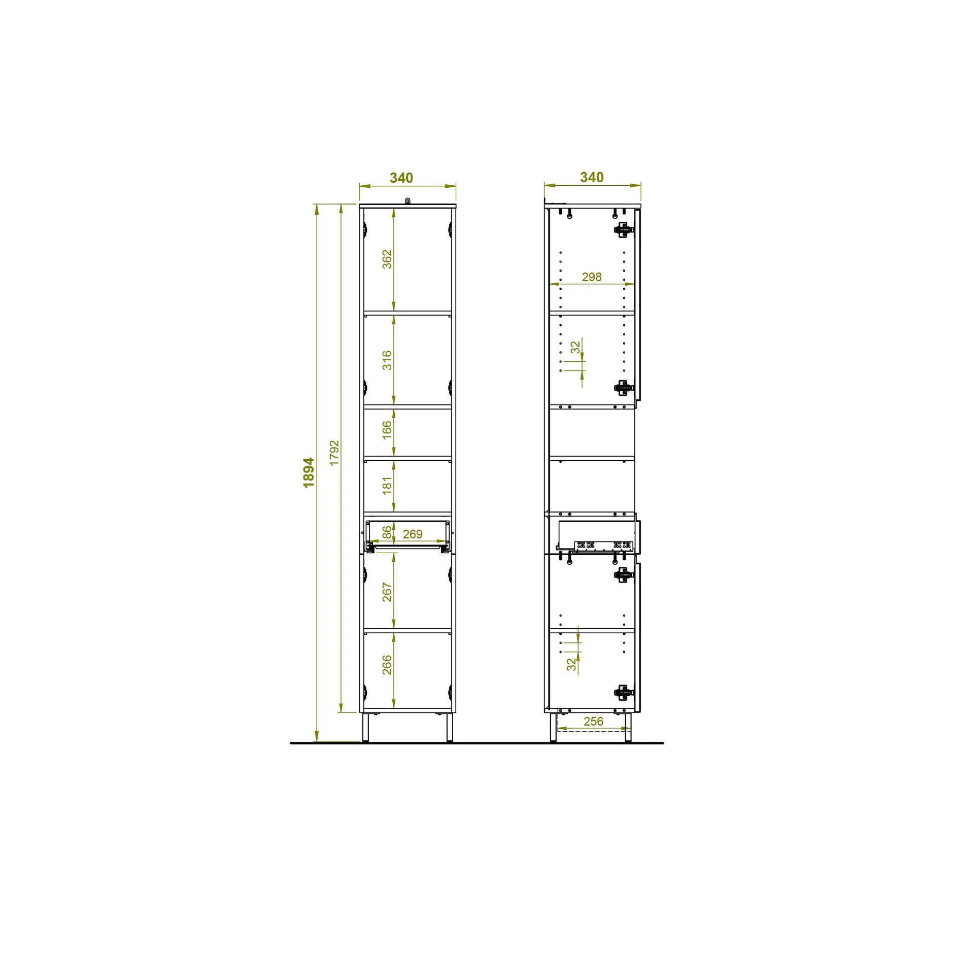 Badkamer Kolomkast Samos Eiken 190 cm^Huisenthuis Best