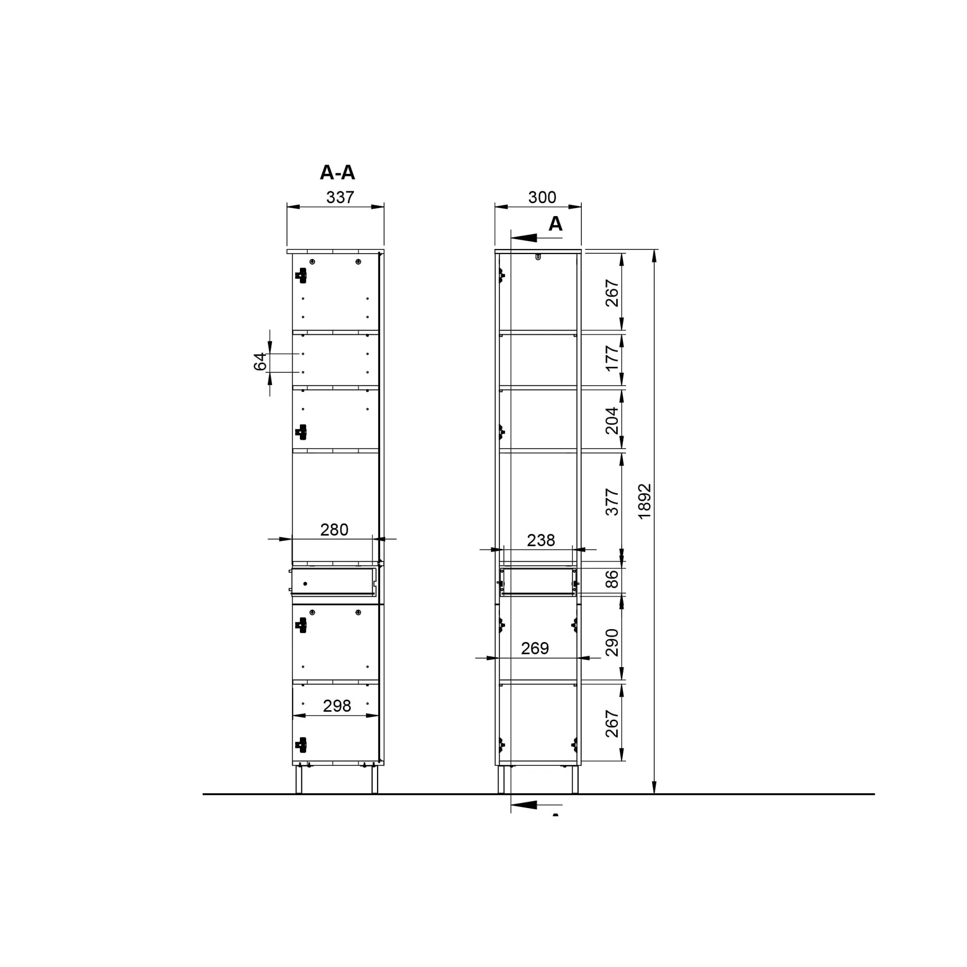 Badkamer kolomkast Zadar 190 cm^Huisenthuis Online