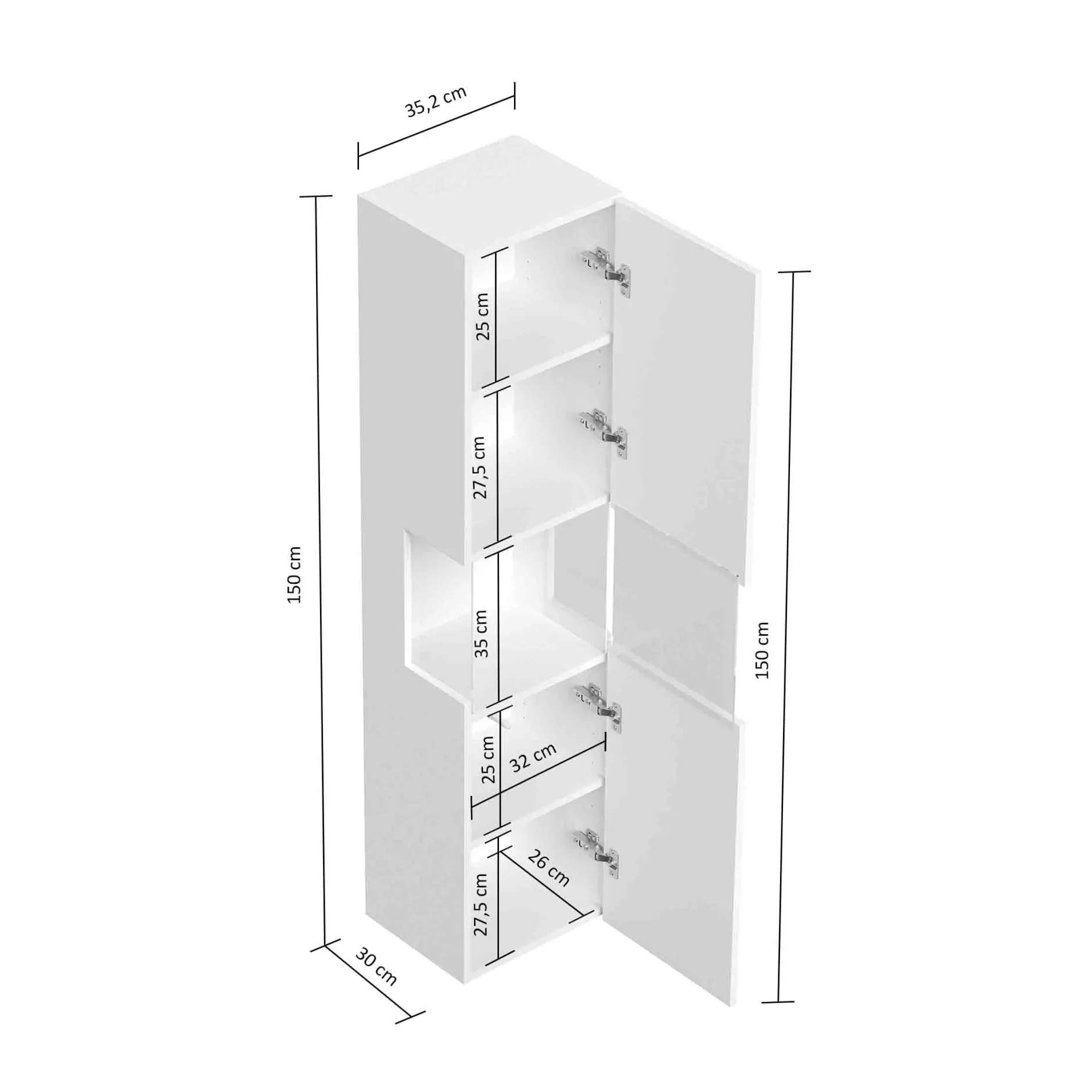 Badkamerkast Phoenix 150 cm^Huisenthuis Clearance