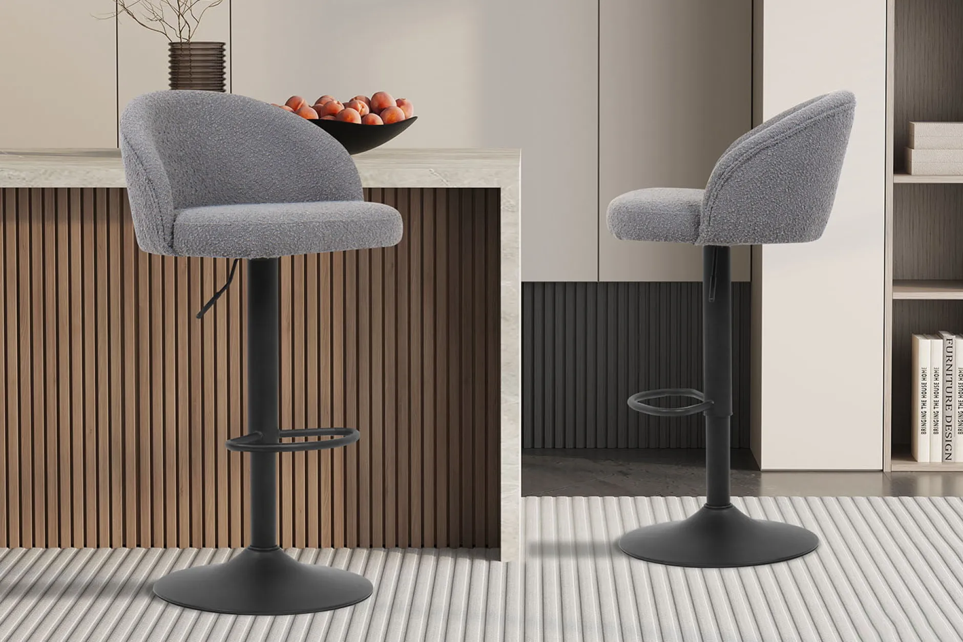 Barkruk Babet Bouclé – Set van 2^Huisenthuis