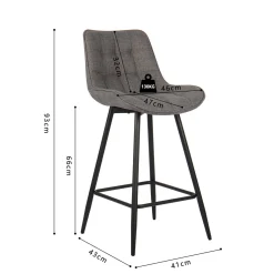 Barkruk Johanna Lichtgrijs – Set van 2^Huisenthuis Discount