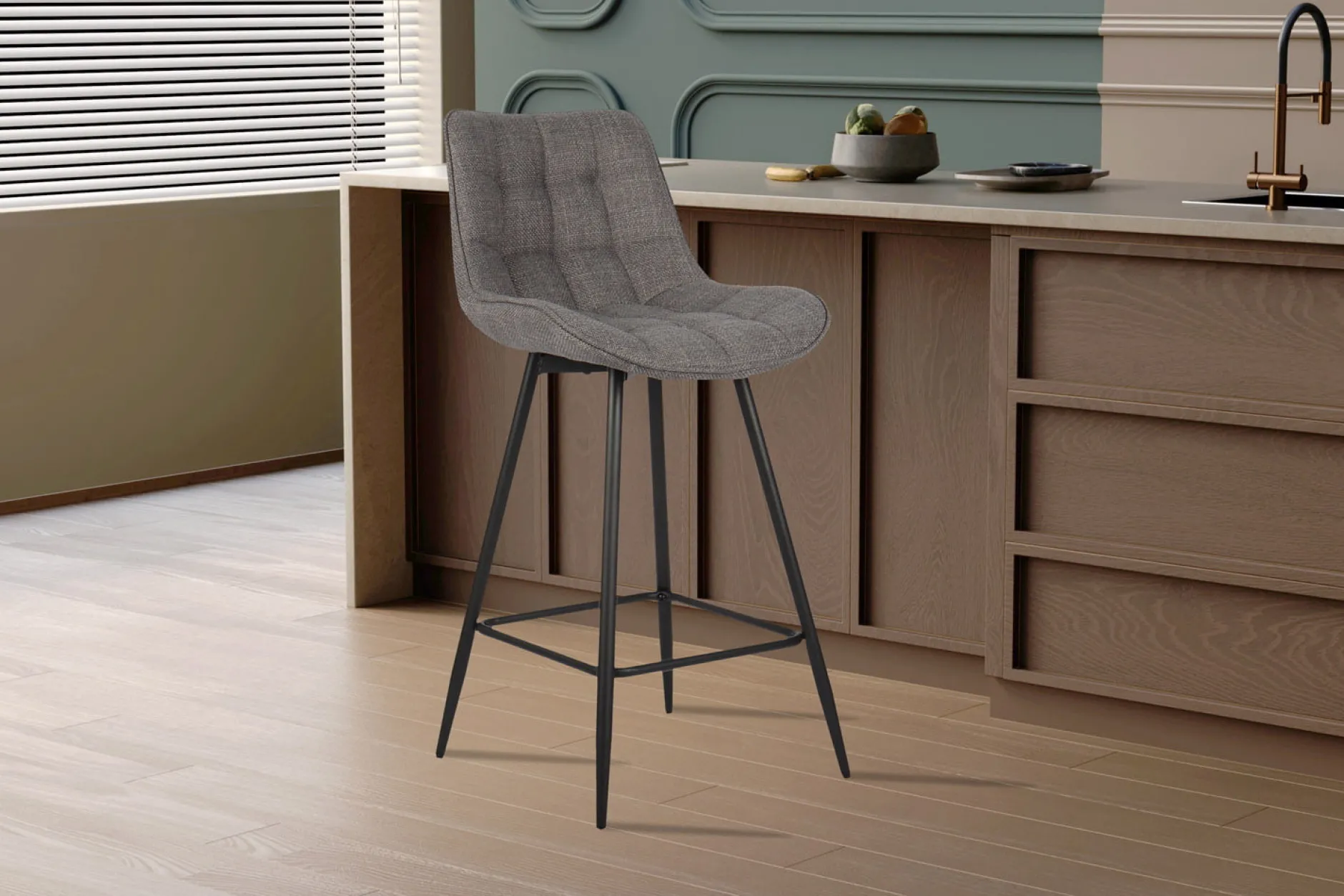 Barkruk Johanna Lichtgrijs – Set van 2^Huisenthuis Discount