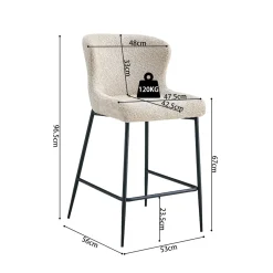 Barkruk Jolie Bouclé Beige – Set van 2^Huisenthuis Best