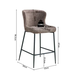 Barkruk Jolie Bouclé Zand – Set van 2^Huisenthuis Clearance