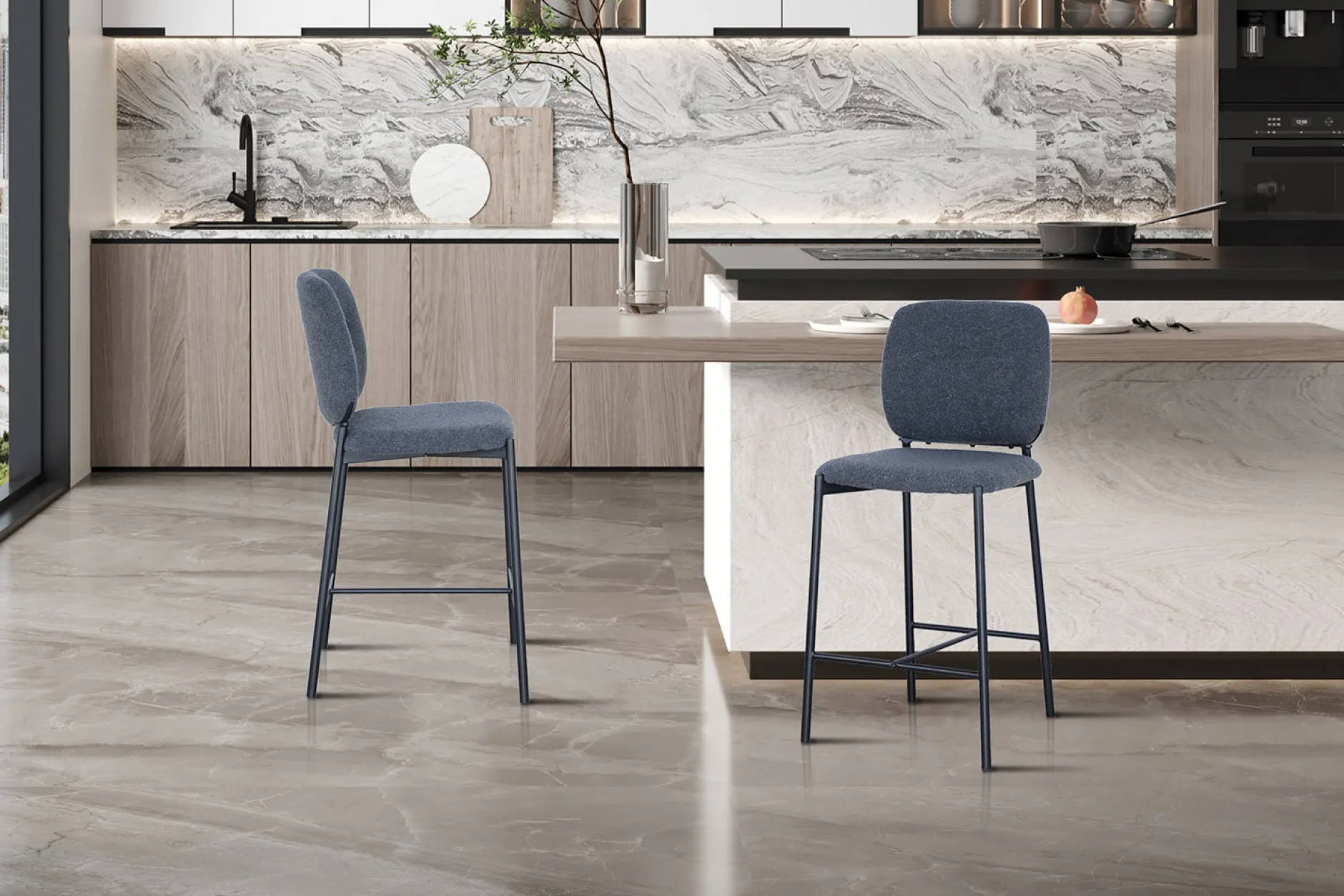 Barkruk Killian Donkergrijs – Set van 2^Huisenthuis Sale