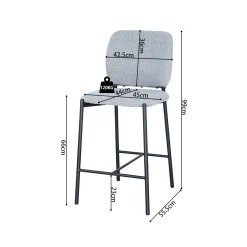 Barkruk Killian Lichtgrijs – Set van 2^Huisenthuis New