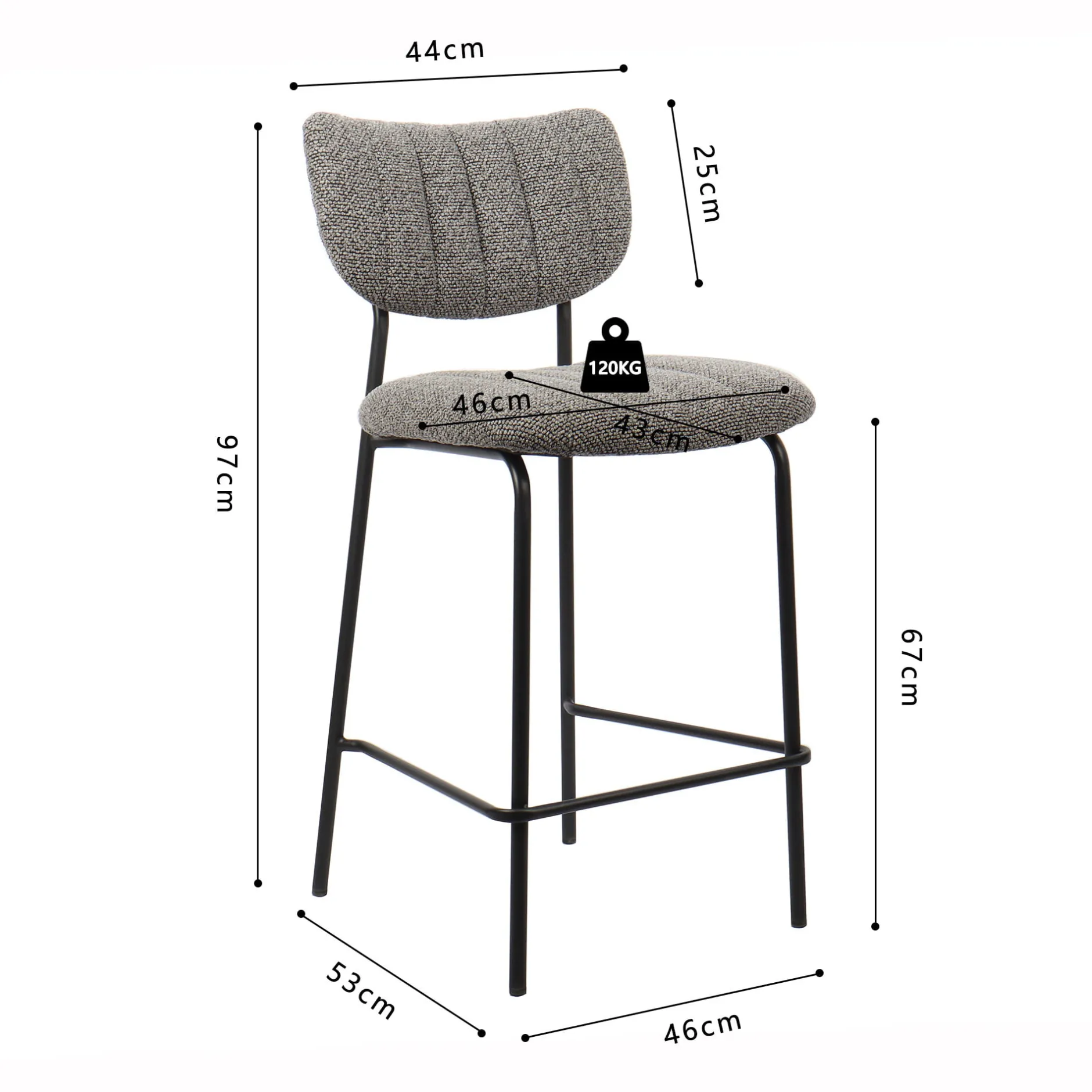 Barkruk Lidy Donkergrijs – Set van 2^Huisenthuis Clearance