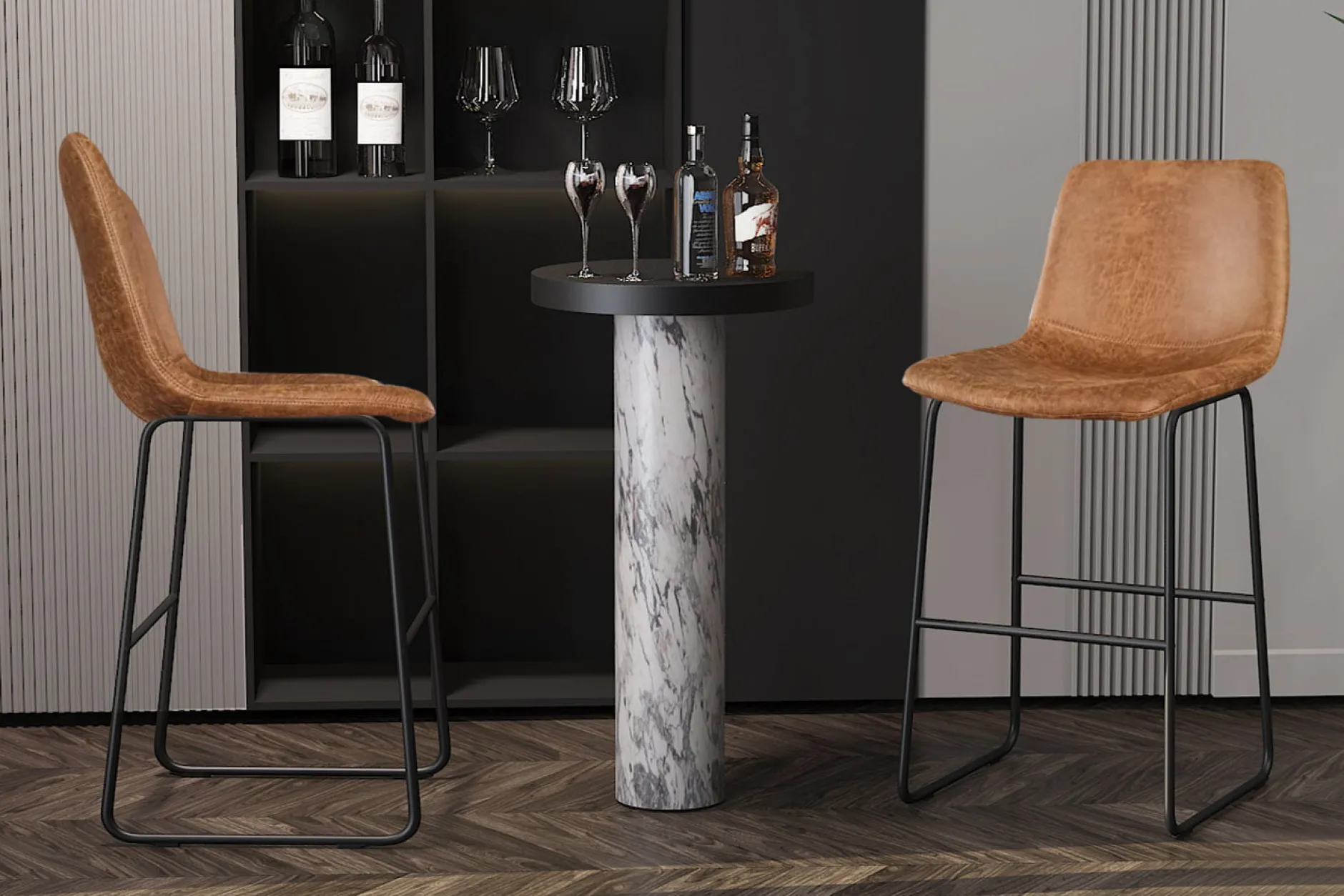 Barkruk Logan Kunstleer – Set van 2^Huisenthuis New