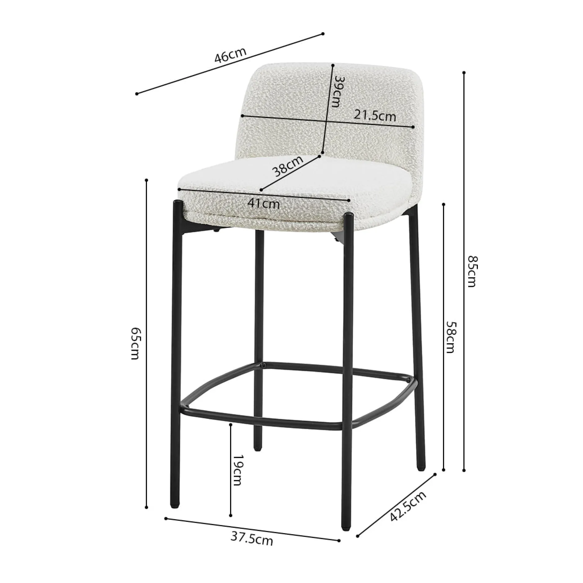 Barkruk Lylou Stof – Set van 2^Huisenthuis Discount