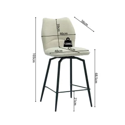 Barkruk Quincy Ecru – Set van 2^Huisenthuis Sale