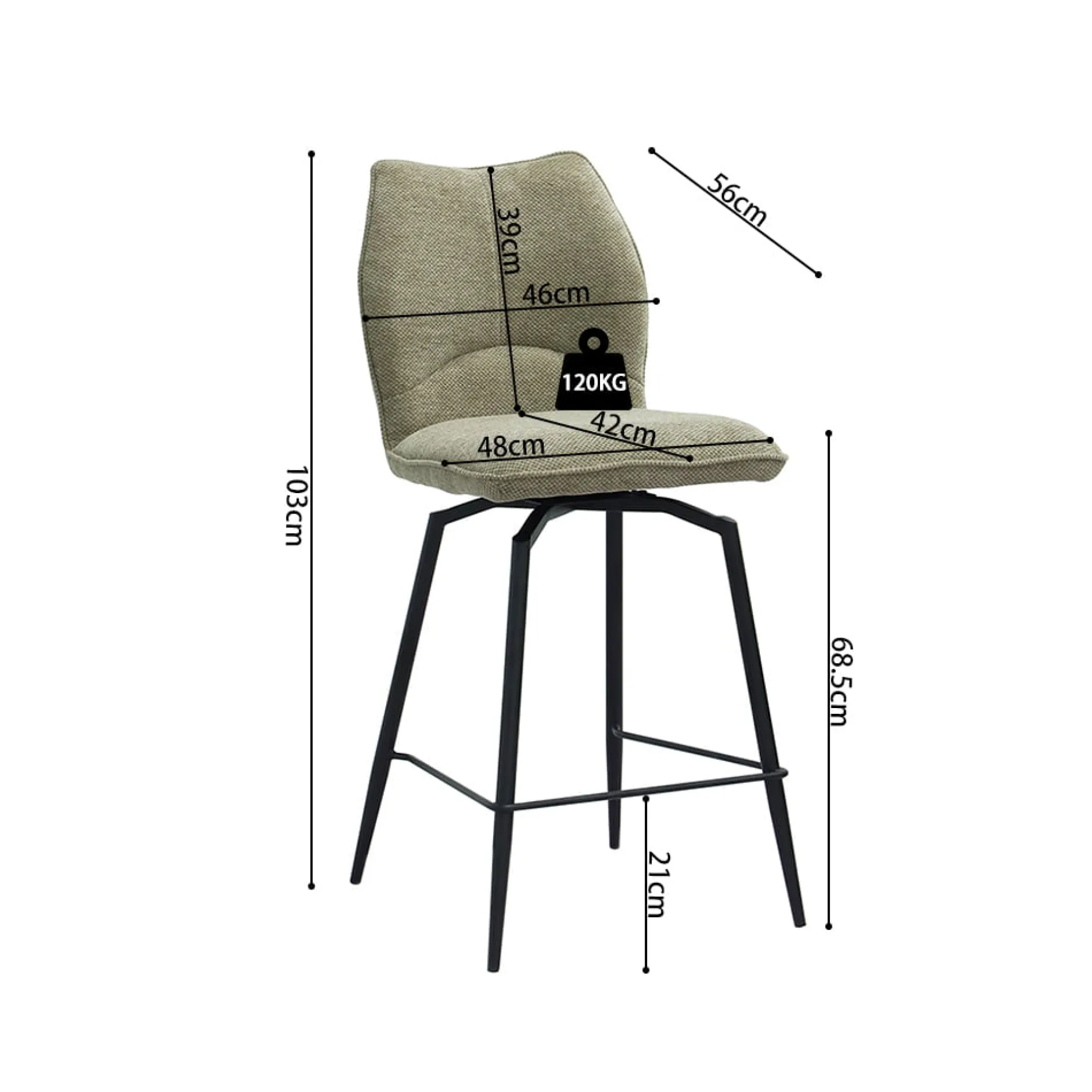 Barkruk Quincy Zand – Set van 2^Huisenthuis Hot