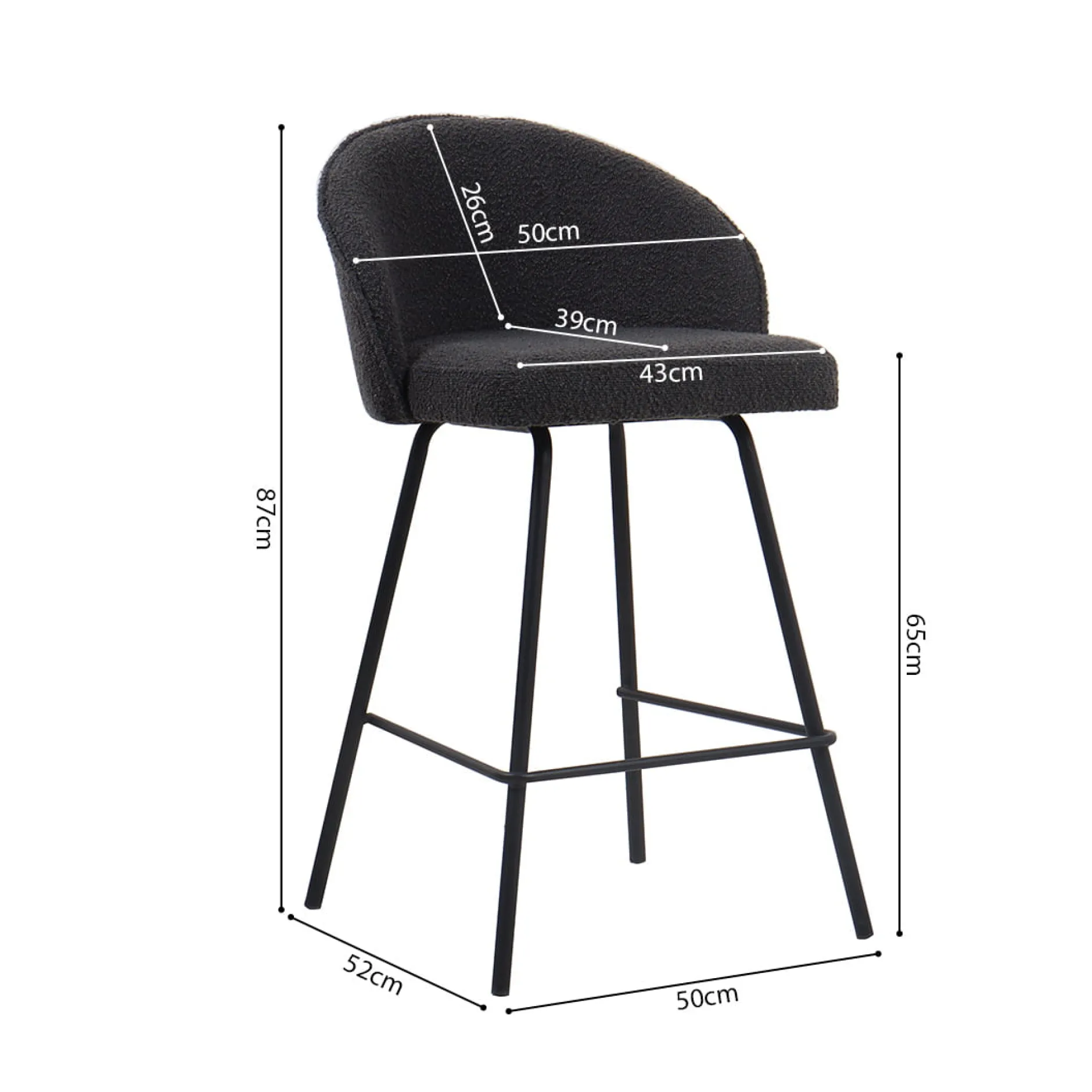 Barkruk Riley Bouclé – Set van 2^Huisenthuis Best