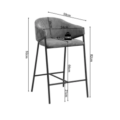 Barkruk Vieve Donkergrijs – Set van 2^Huisenthuis Best
