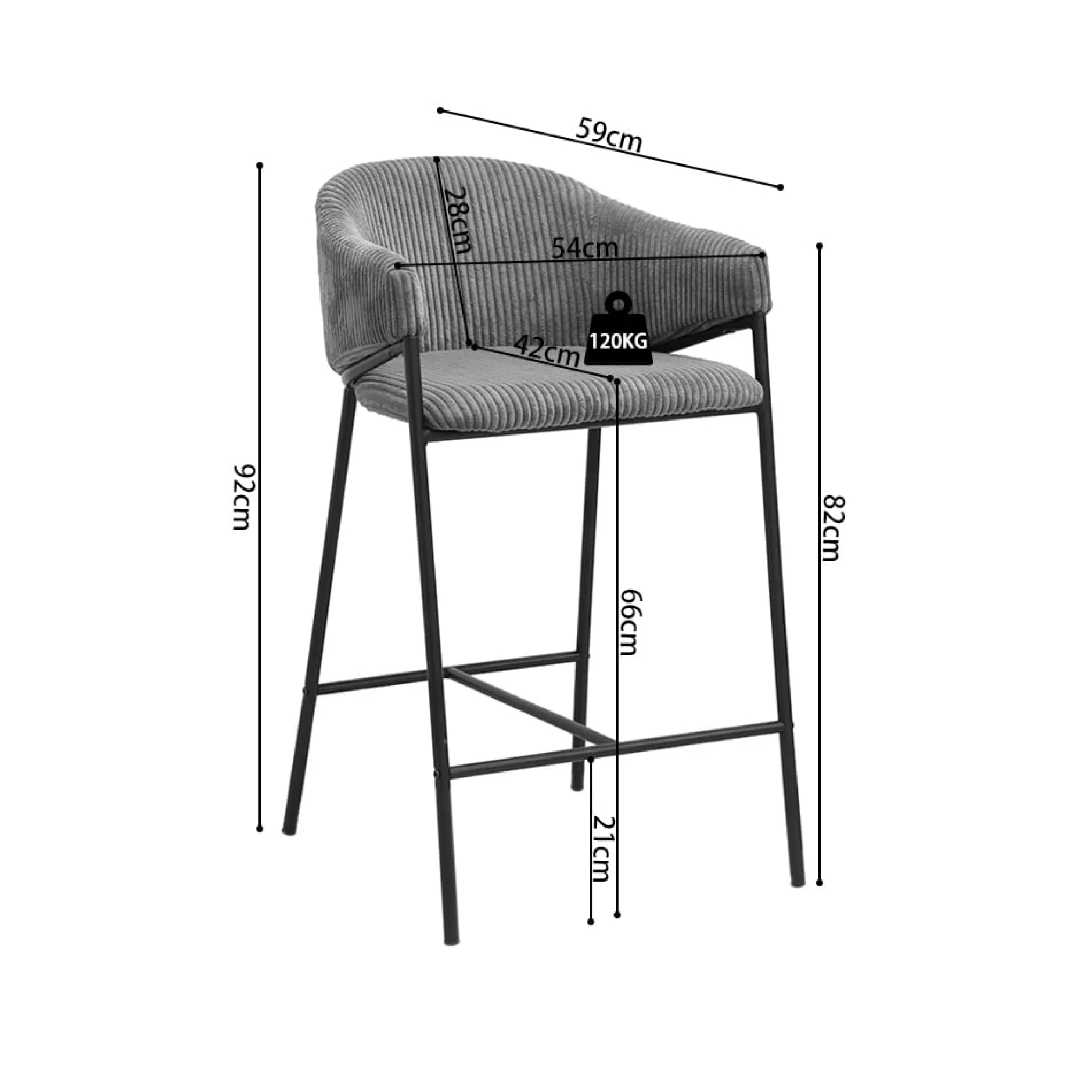 Barkruk Vieve Donkergrijs – Set van 2^Huisenthuis Best