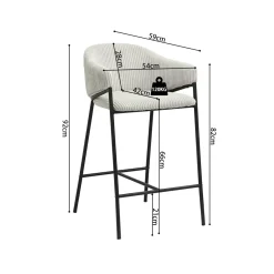 Barkruk Vieve Lichtgrijs – Set van 2^Huisenthuis