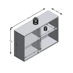 Bijzetkast Fabian Antraciet Eiken^Huisenthuis