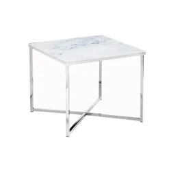 Bijzettafel Zaar Wit-Chroom^Huisenthuis Clearance