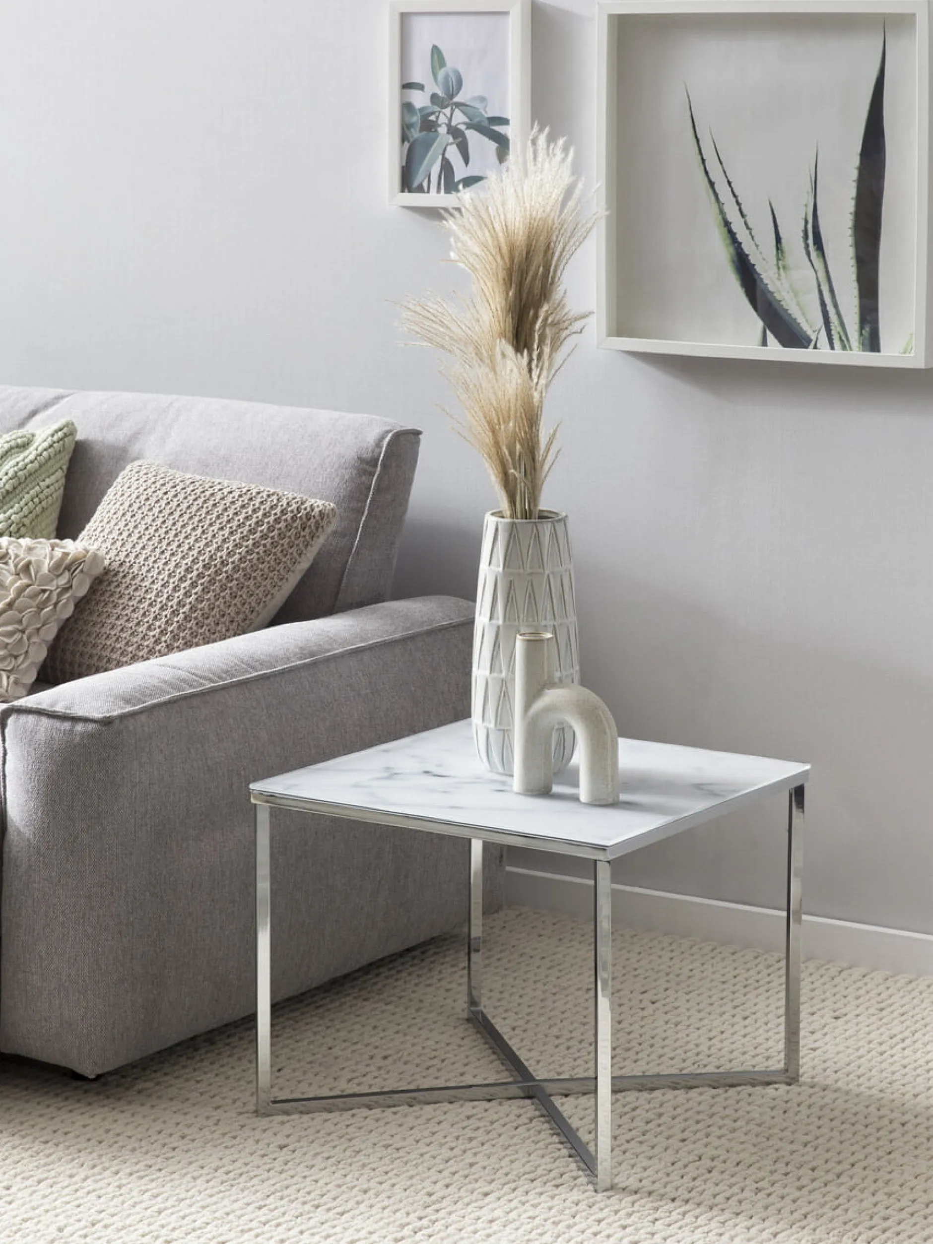 Bijzettafel Zaar Wit-Chroom^Huisenthuis Clearance