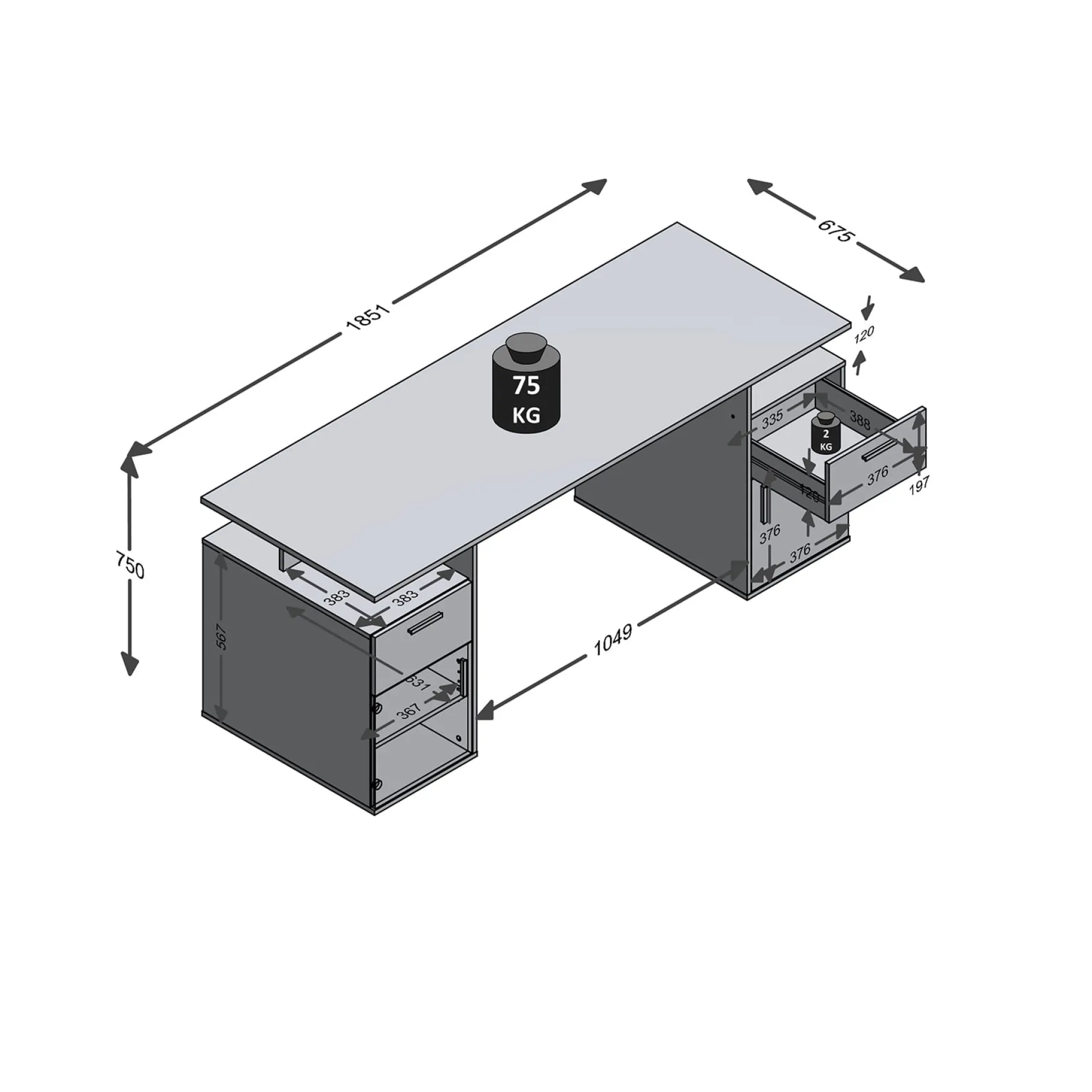 Bureau Dieter Artisan Eiken Matera^Huisenthuis New