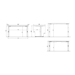 Bureau Galileo Eiken Wit 140 cm^Huisenthuis