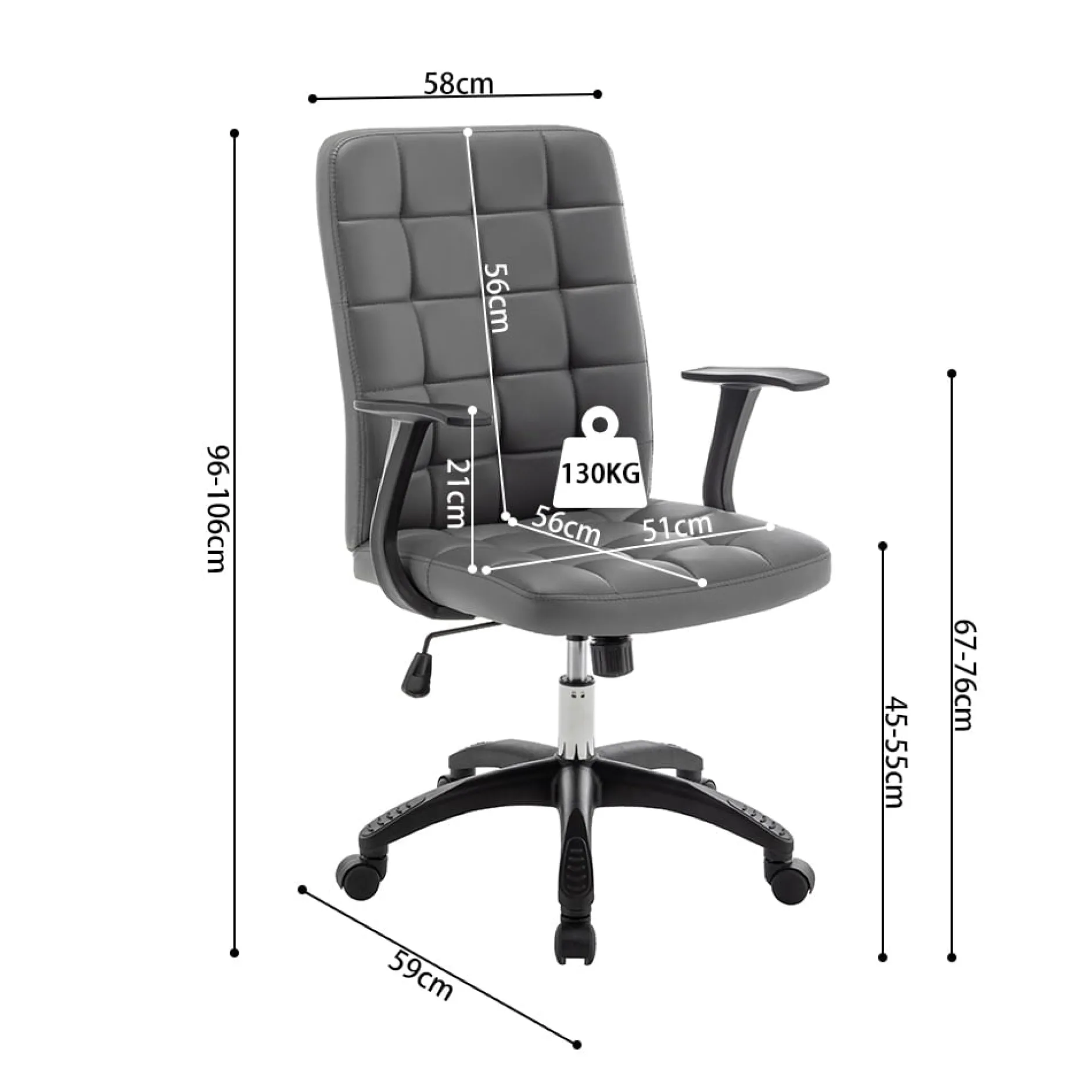 Bureaustoel Omer Grijs^Huisenthuis