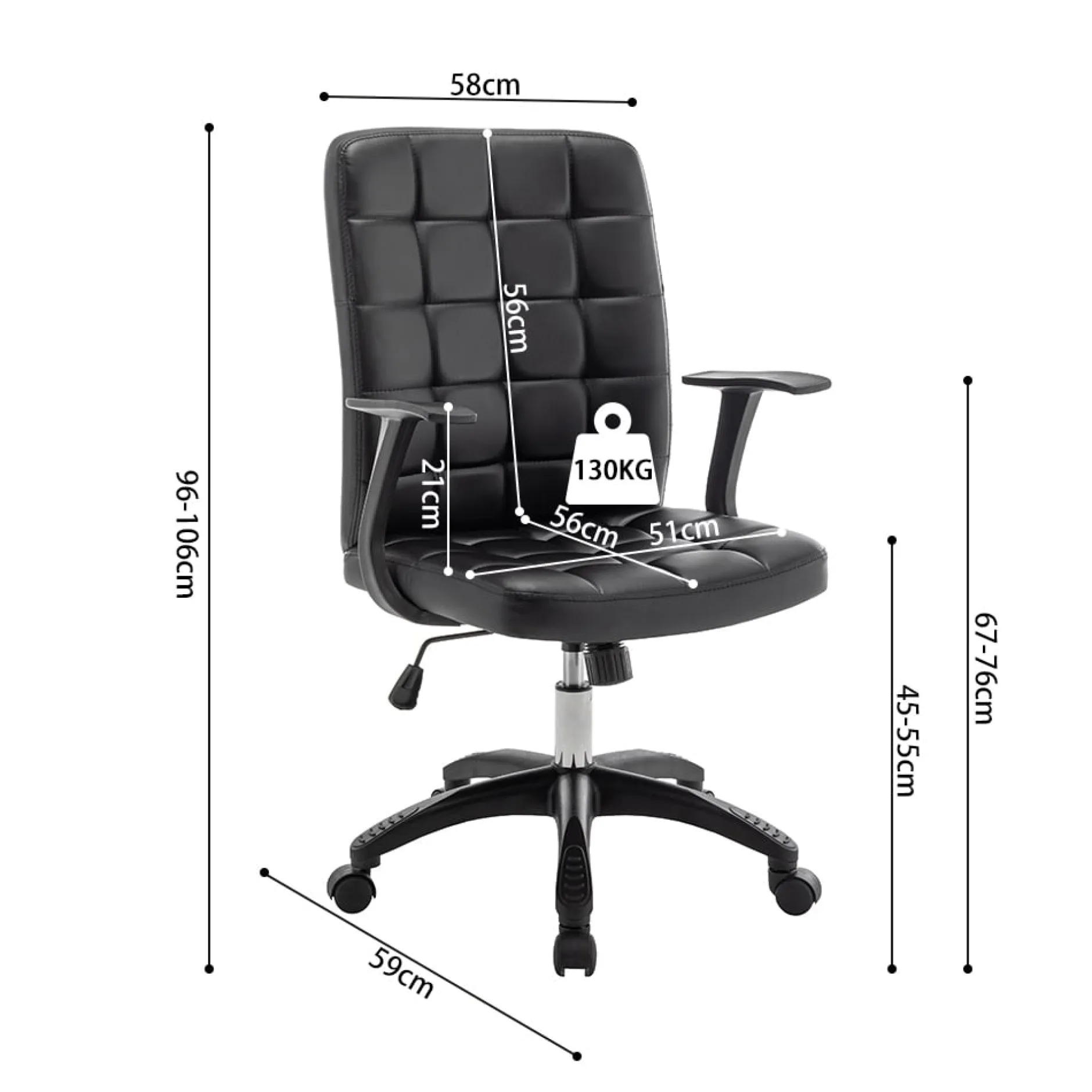 Bureaustoel Omer Zwart^Huisenthuis Discount