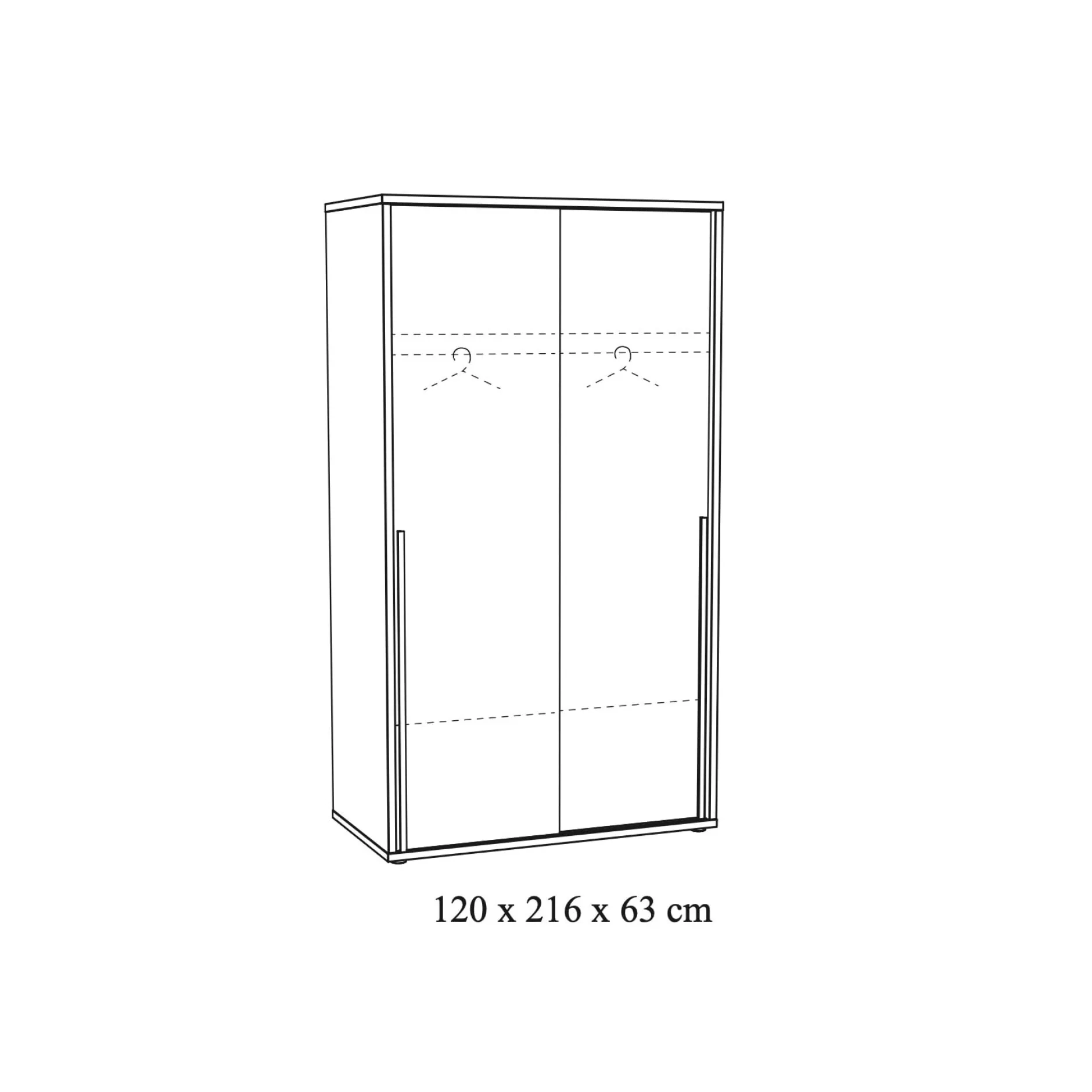 2-deurs schuifdeurkast Edison 120cm^Huisenthuis Outlet