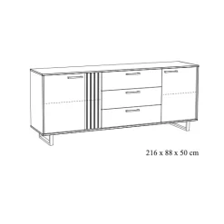 Dressoir Myron 216 cm^Huisenthuis Best