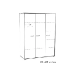 Driedeurskast Gabon Eiken^Huisenthuis Clearance