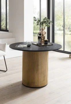 Eettafel Bowie Zwart Rond 100cm^Huisenthuis Online