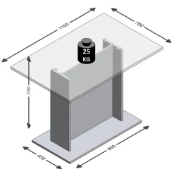 Eettafel Virginia 110 cm^Huisenthuis Clearance