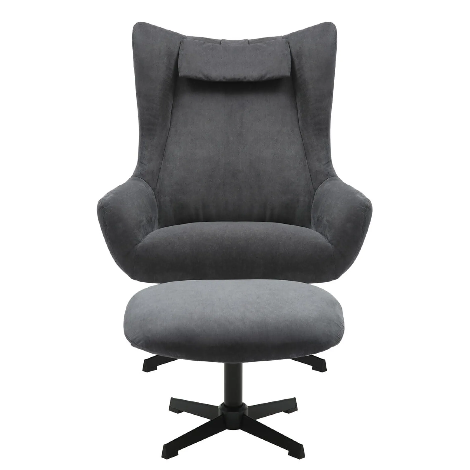 Fauteuil en poef Siem Grijs^Huisenthuis Hot