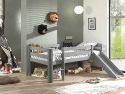 Halfhoogslaper Charlie Grenen 90×200 cm – Met ladder en glijbaan^Huisenthuis Outlet