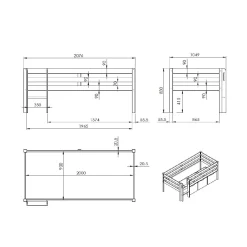 Halfhoogslaper Charlie Grenen 90×200 cm – Met ladder^Huisenthuis New