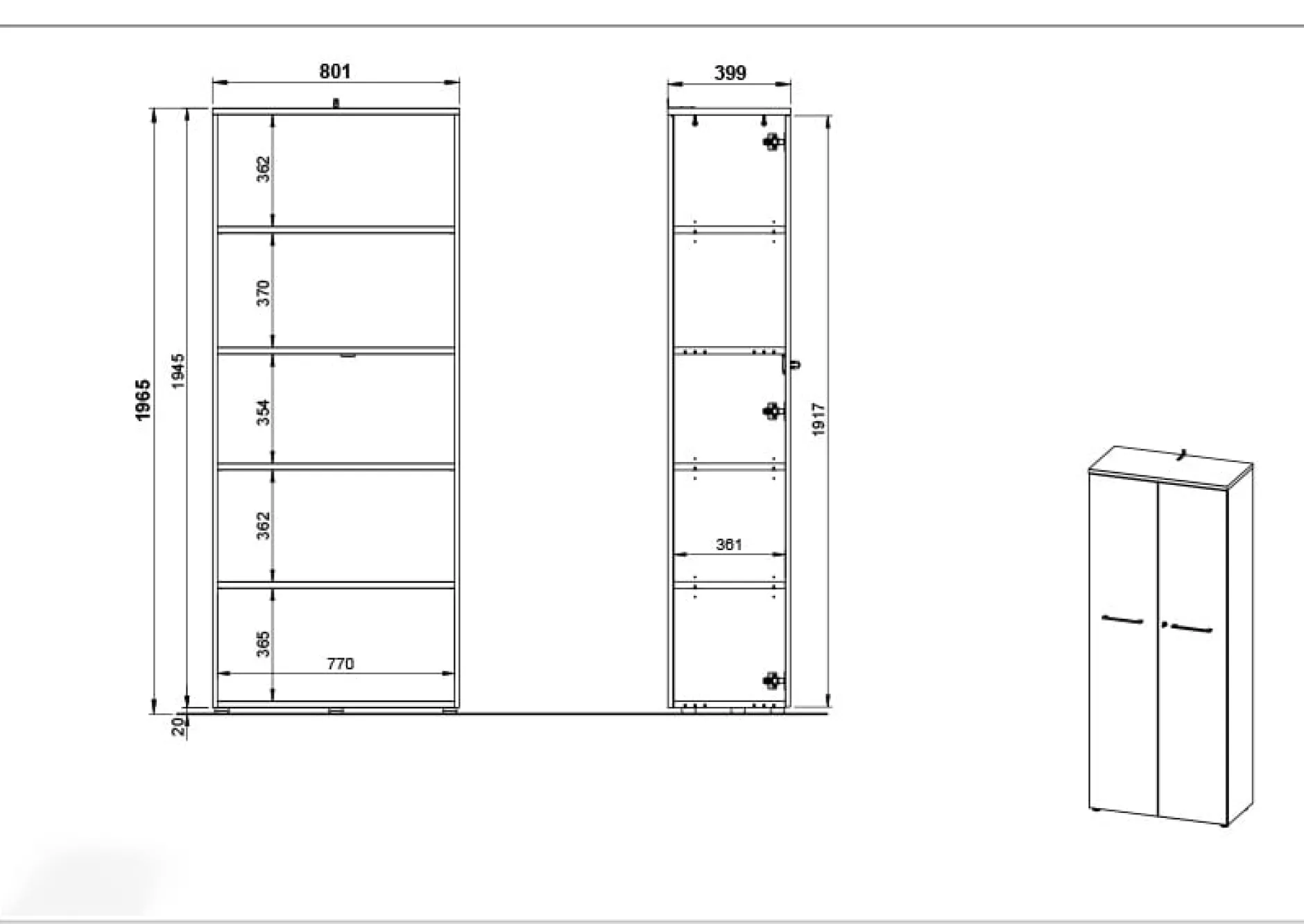Hoge dichte kantoorkast Ergonoma Licht^Huisenthuis