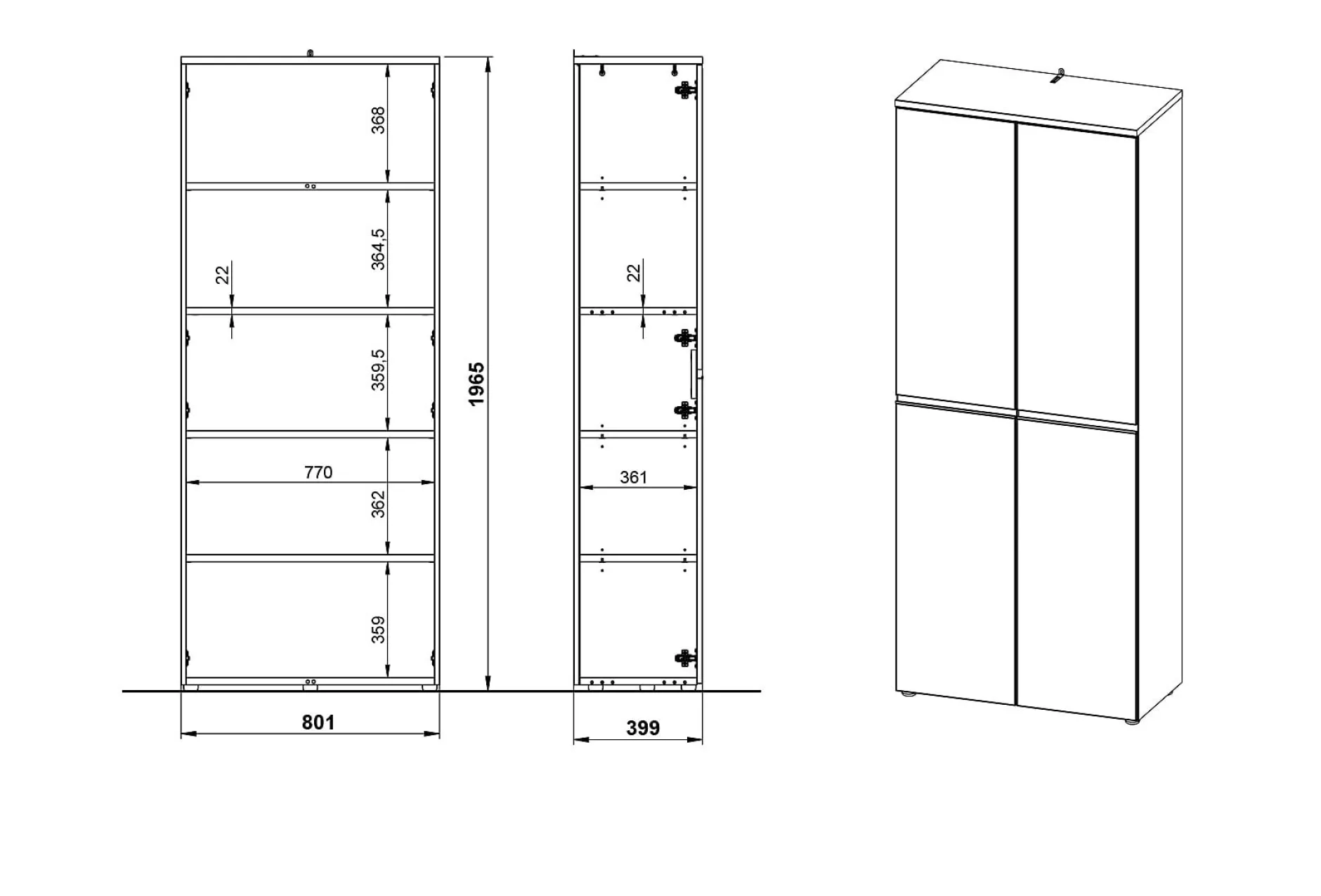 Hoge kantoorkast Chicago 197 cm^Huisenthuis Sale