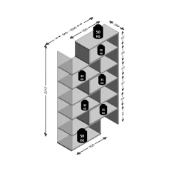 Hoge open kast Nereus 160 cm^Huisenthuis Hot