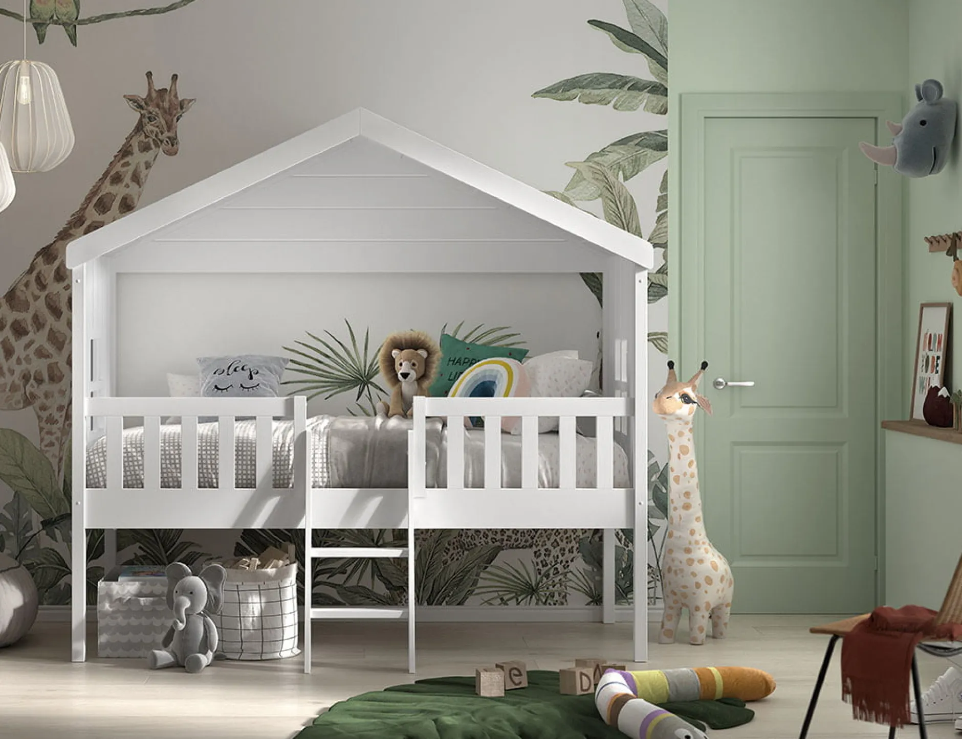 Huisbed Alix Wit 90×200 cm – Met ladder^Huisenthuis New