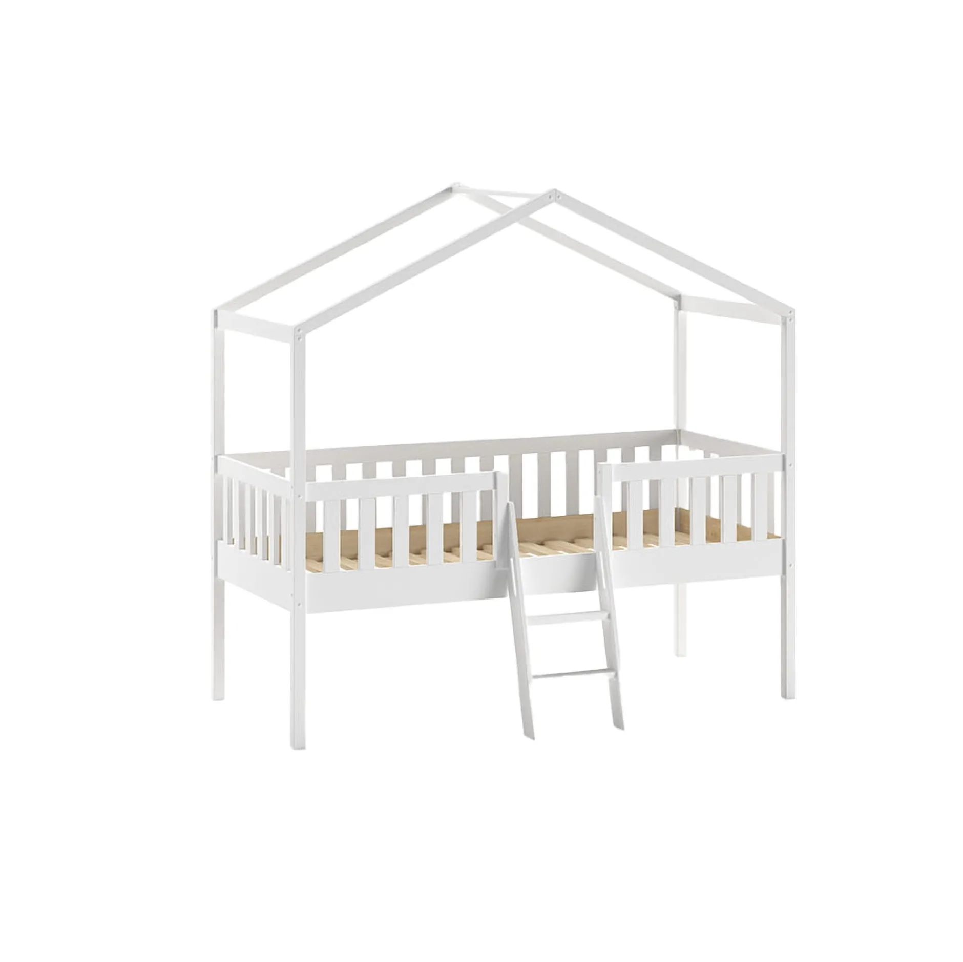 Huisbed Bibi Grenen Wit 90×200 cm – Met ladder^Huisenthuis Online