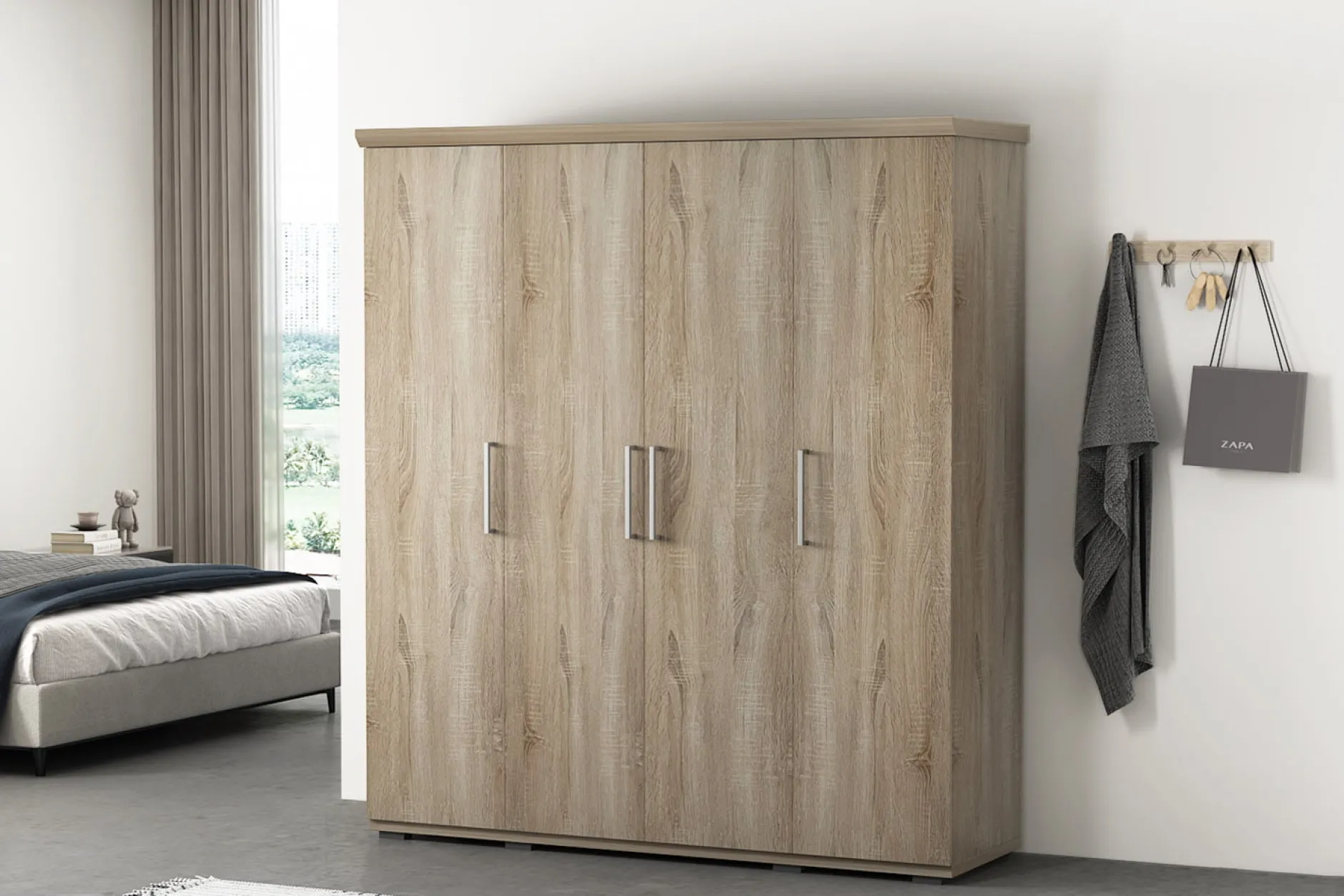 Kledingkast Bruno 4-deurs^Huisenthuis