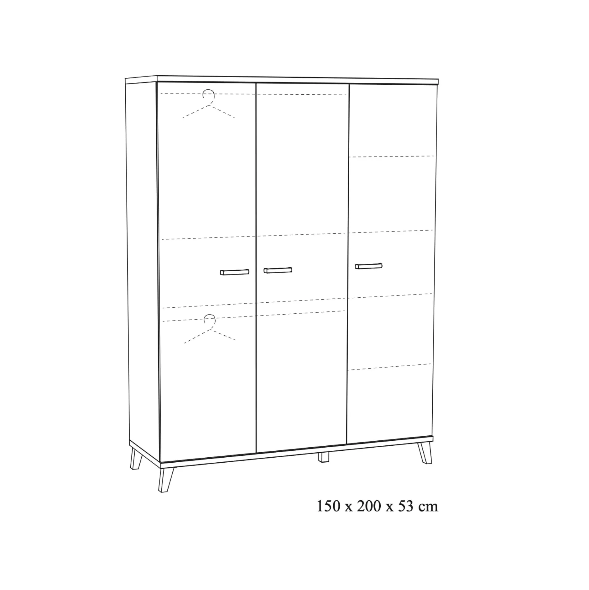Kledingkast Finn 3-deurs^Huisenthuis