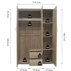 Kledingkast Jean 3-deurs – Spiegel^Huisenthuis Clearance