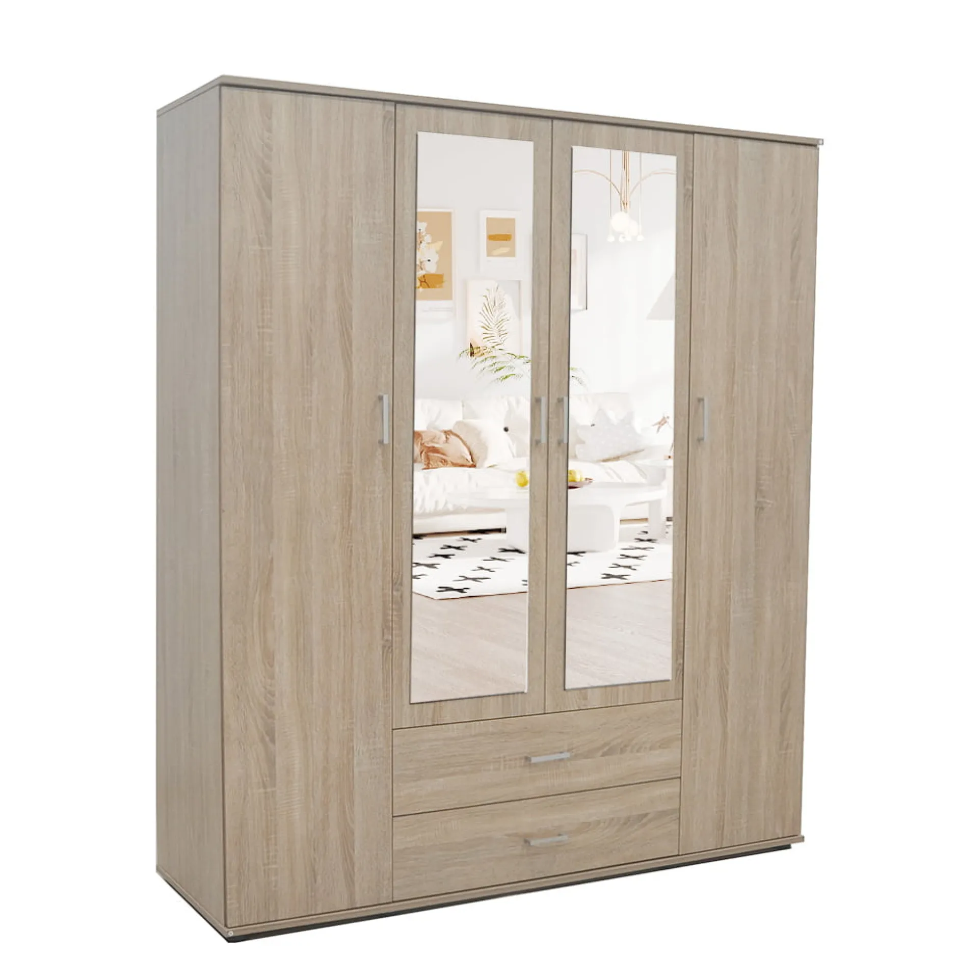 Kledingkast Jean 4-deurs – Spiegel^Huisenthuis Best